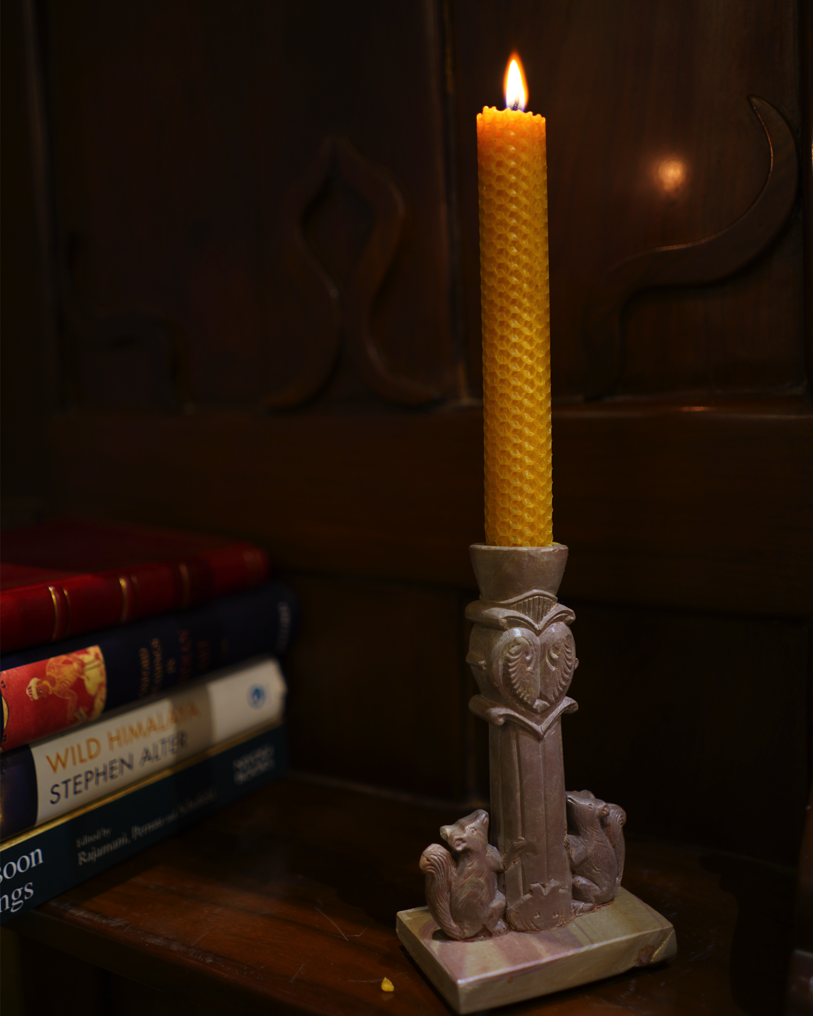 Odisha stonework, stone carving, candlestand