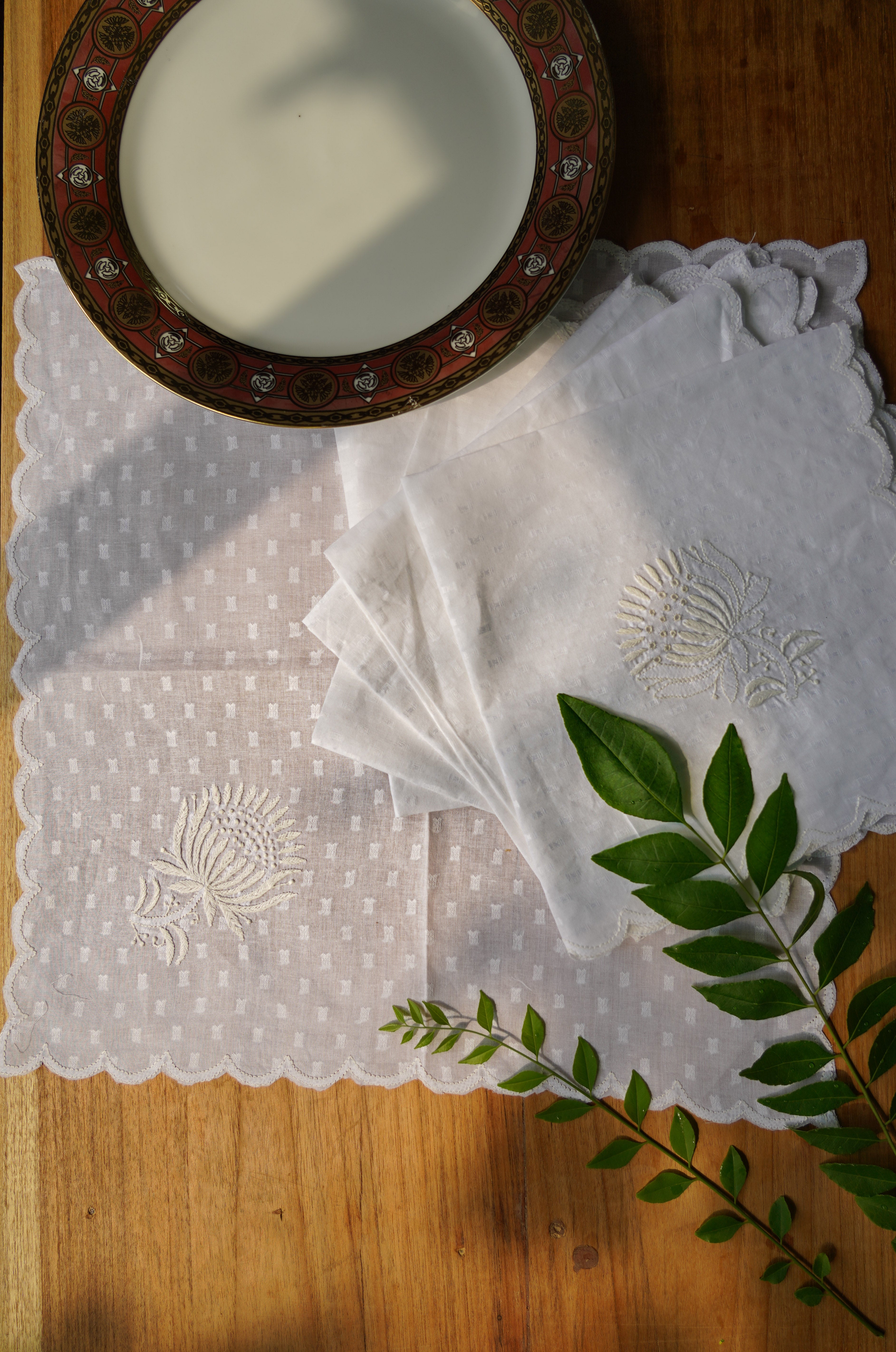 Rumi Chikankari Napkins- set of 6